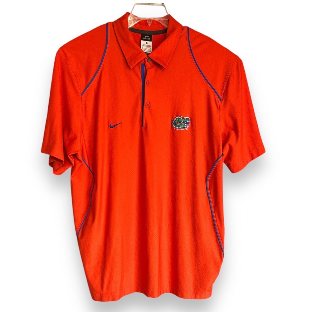 Nike Golf Dri Fit Florida Gators Orange Short Sleeve Polo Shirt Men's Size XL